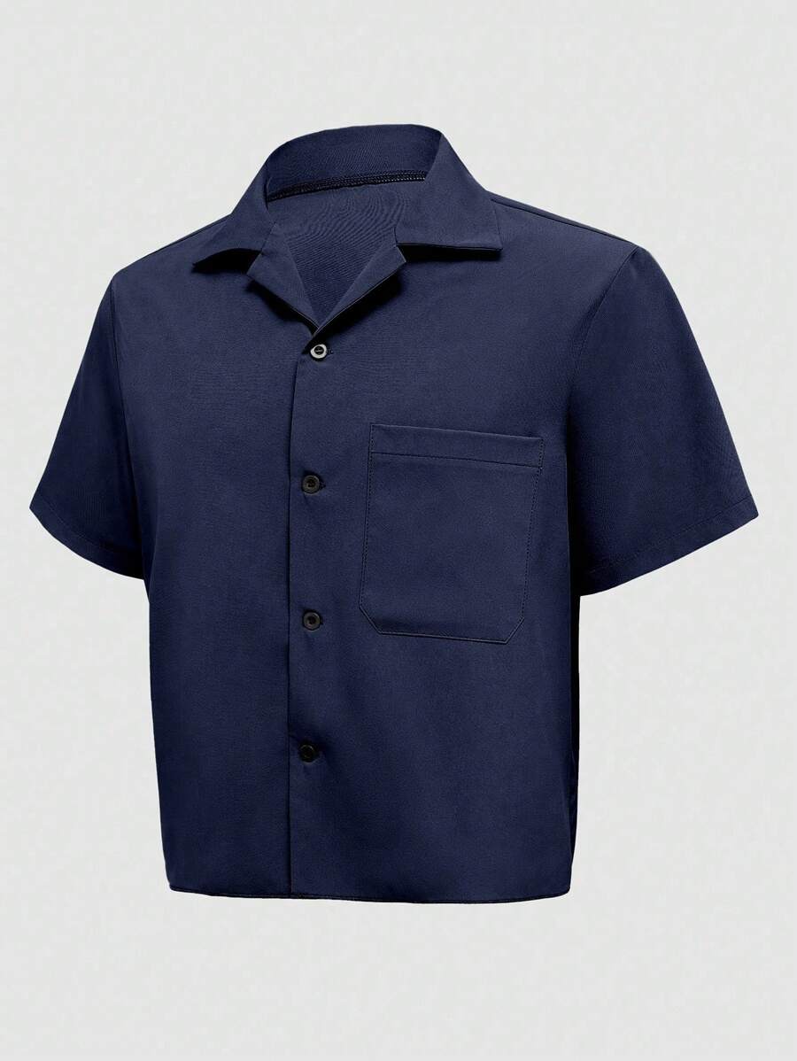 Chemise jacquard ample à manches courtes pour homme - Décontracté et urbain