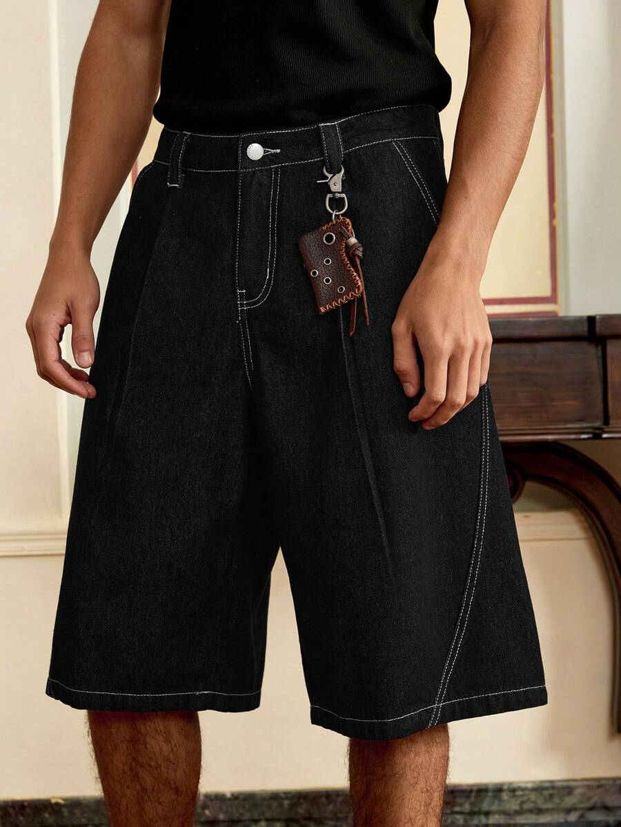 Bermuda en denim décontracté pour homme – Coupe streetwear ample