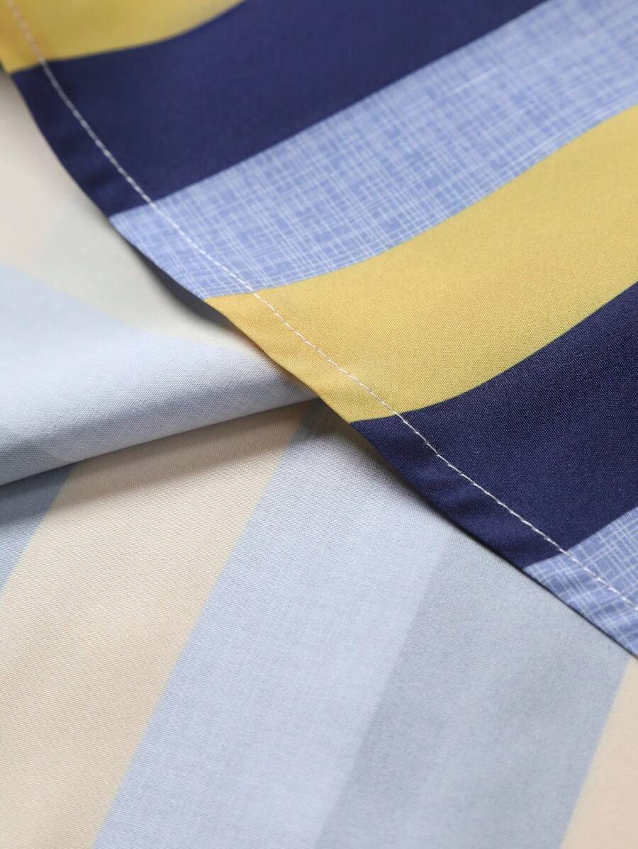 Tenue d'été décontractée à rayures deux ensembles pour hommes