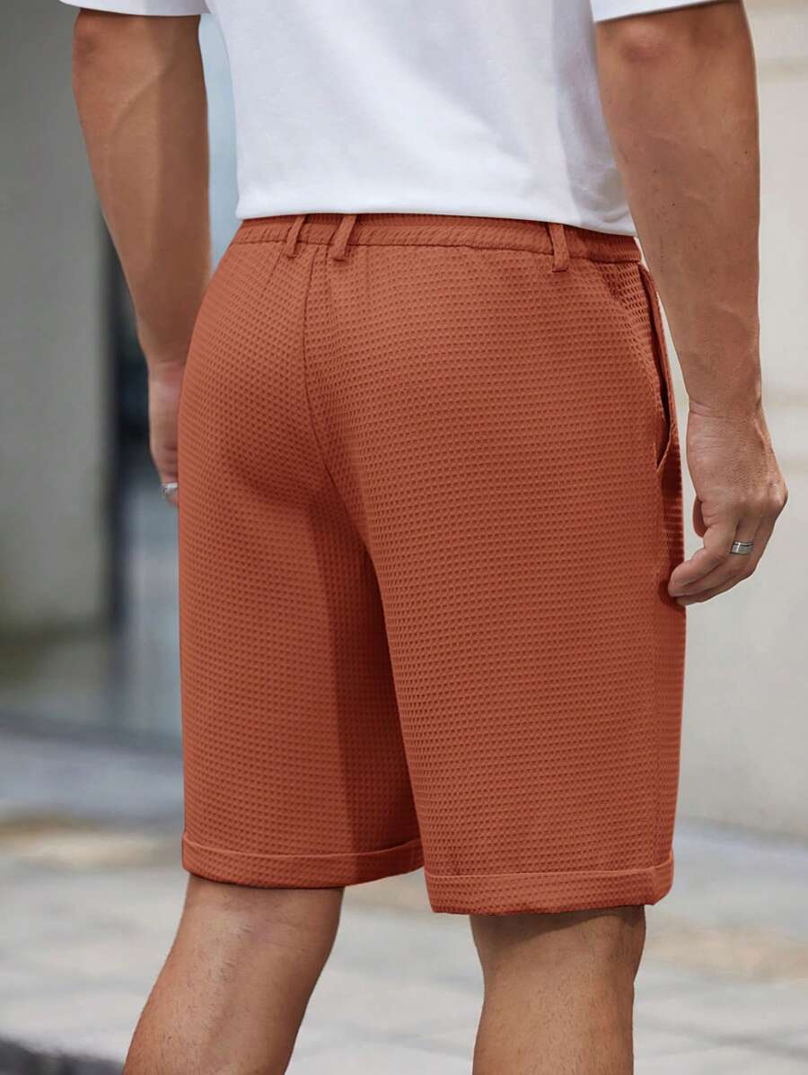 Bermuda droit tissé taille mi-haute – Short décontracté pour homme