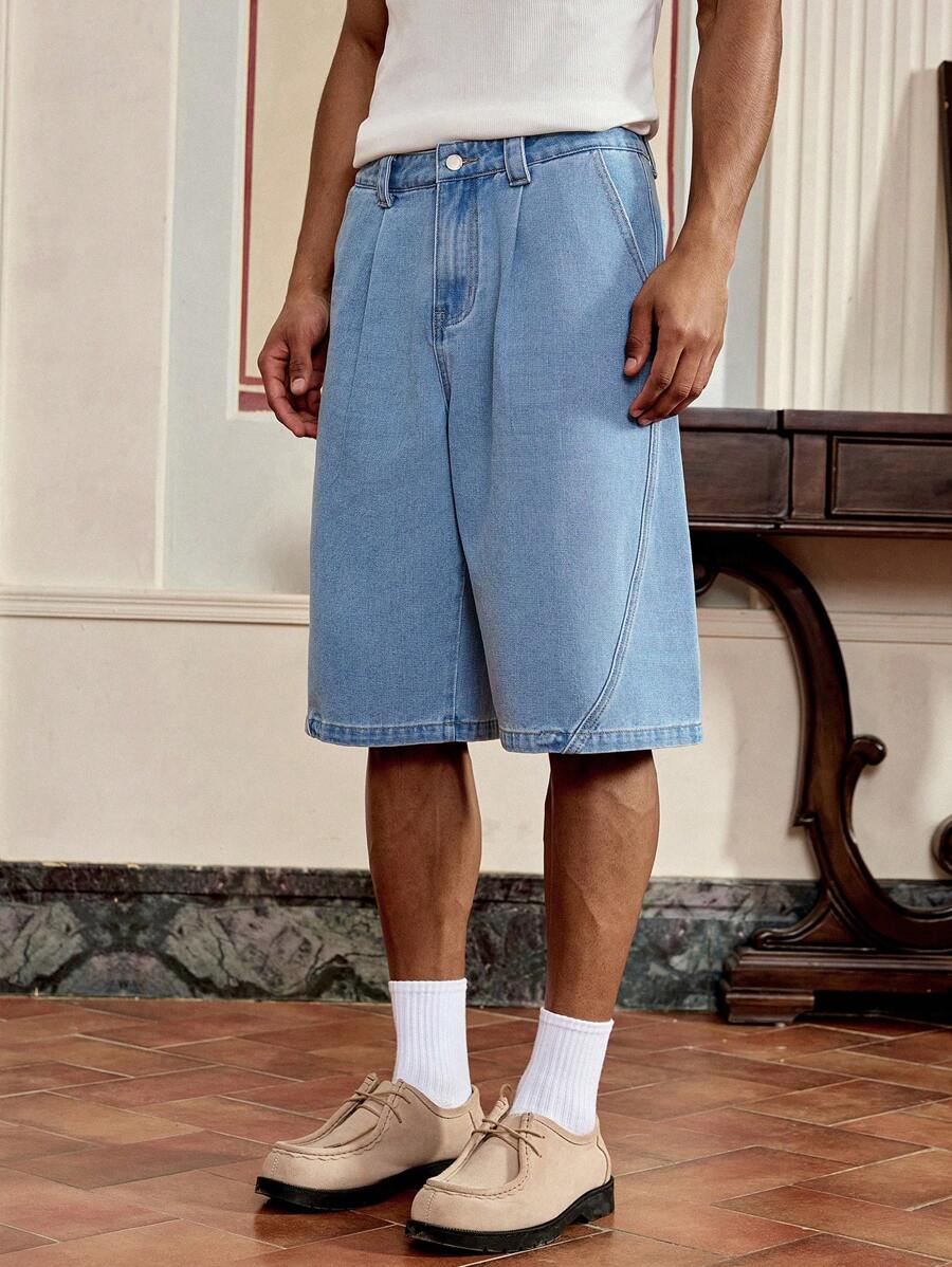 Bermuda en denim décontracté pour homme – Coupe streetwear ample