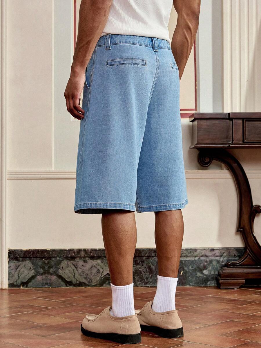 Bermuda en denim décontracté pour homme – Coupe streetwear ample