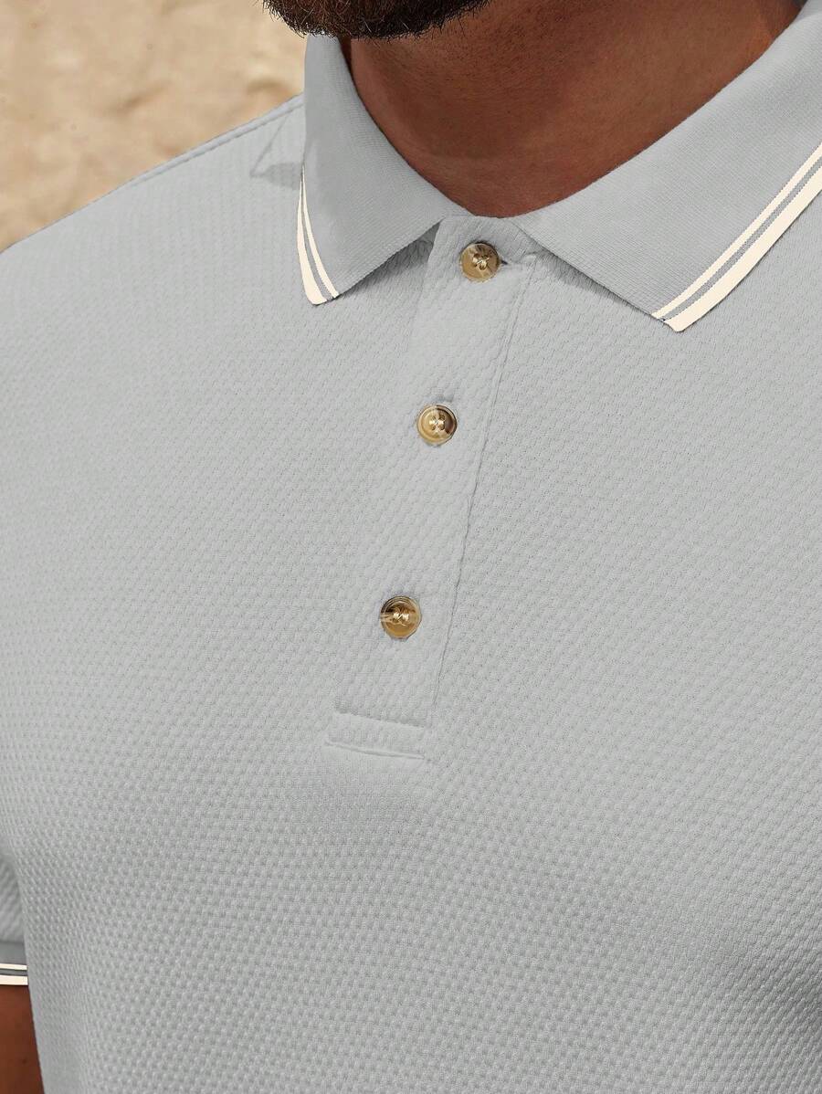 Polo uni à manches courtes - Mode décontractée pour homme en été