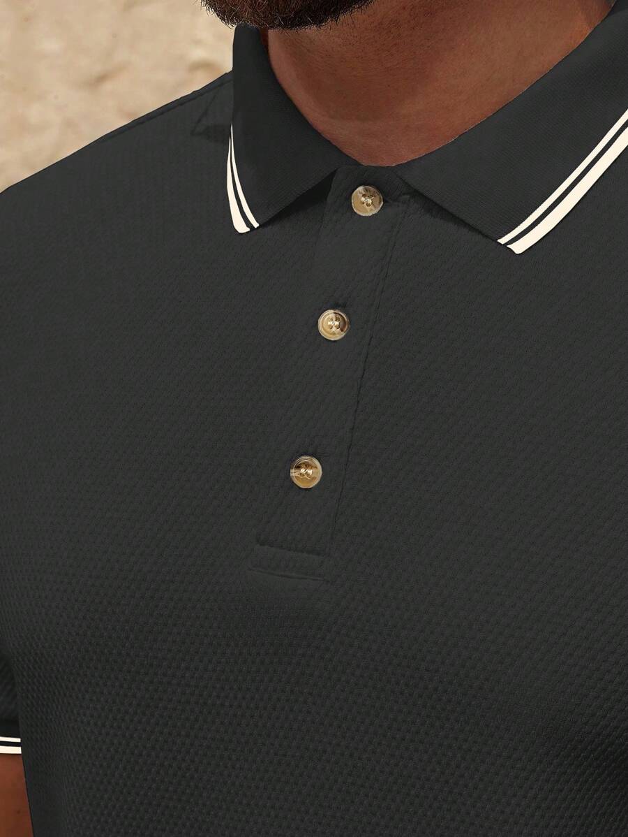Polo uni à manches courtes - Mode décontractée pour homme en été