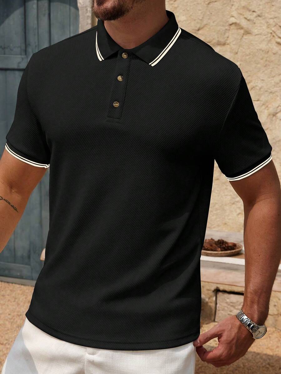 Polo uni à manches courtes - Mode décontractée pour homme en été