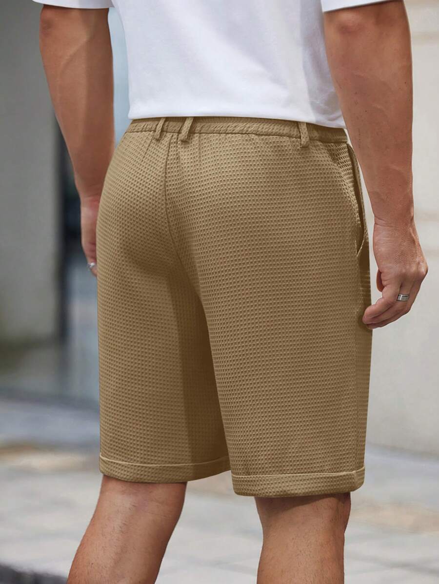 Bermuda droit tissé taille mi-haute – Short décontracté pour homme