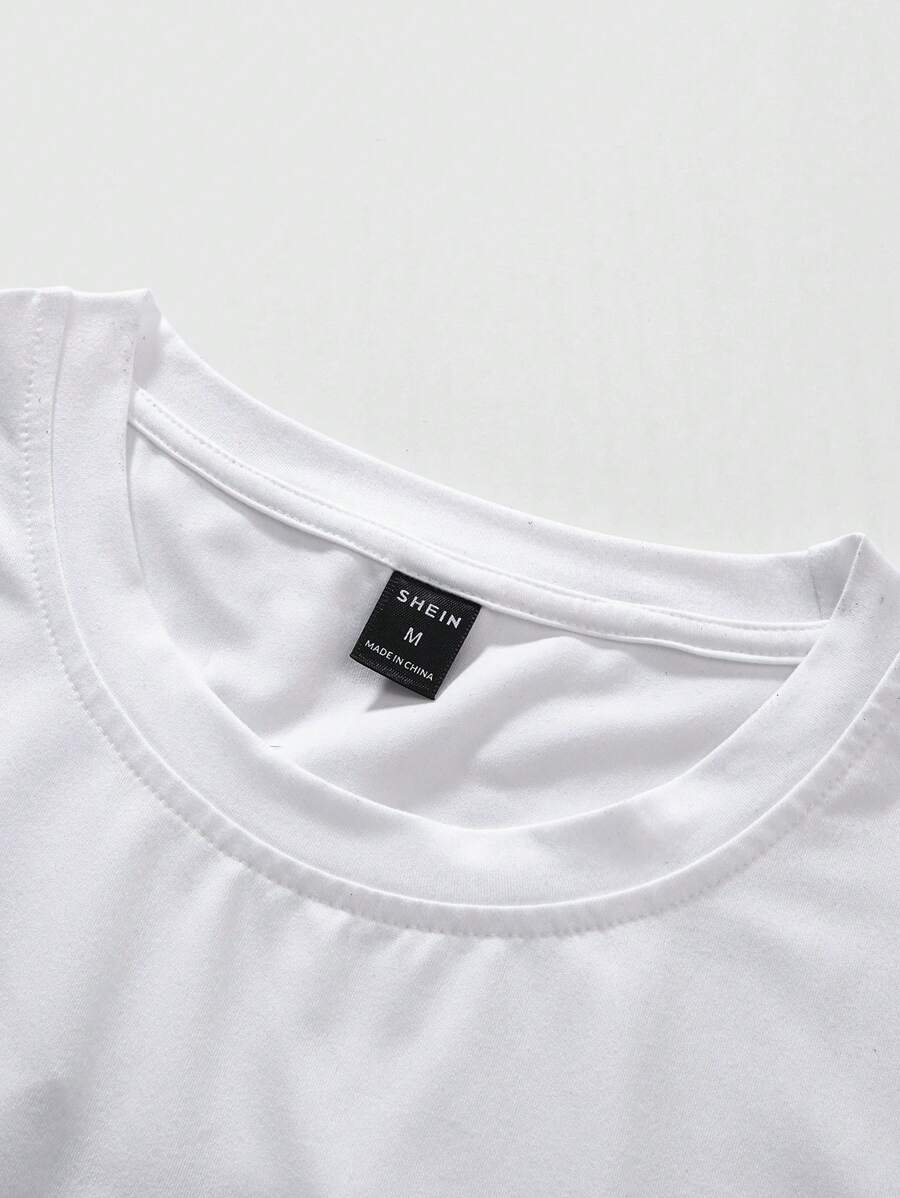 Chemise sans manches à col rond de couleur unie pour homme