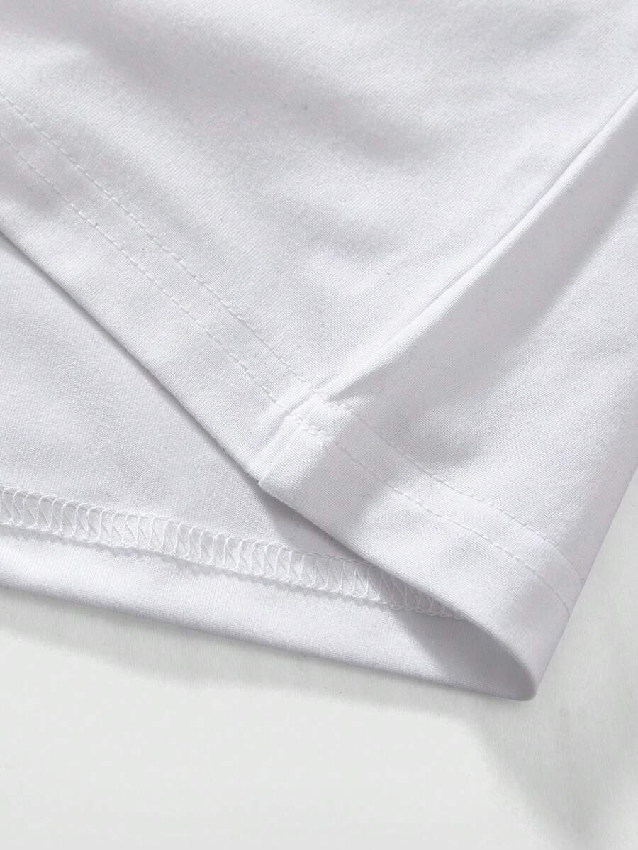 Chemise sans manches à col rond de couleur unie pour homme