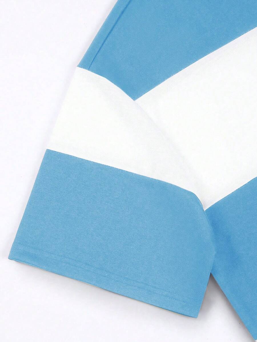 Chemise rayée à manches courtes et col rond - Décontractée pour un usage quotidien