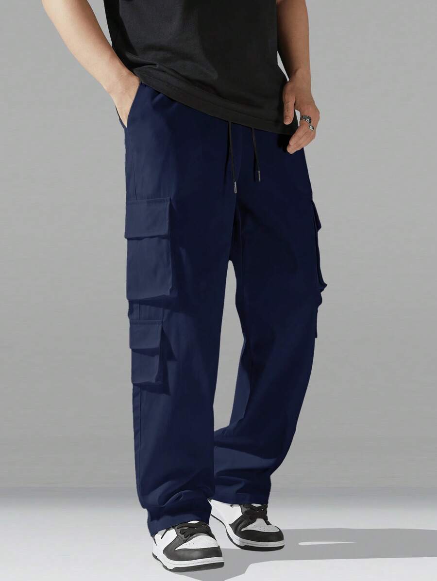 Pantalon cargo utilitaire baggy streetwear avec cordon de serrage