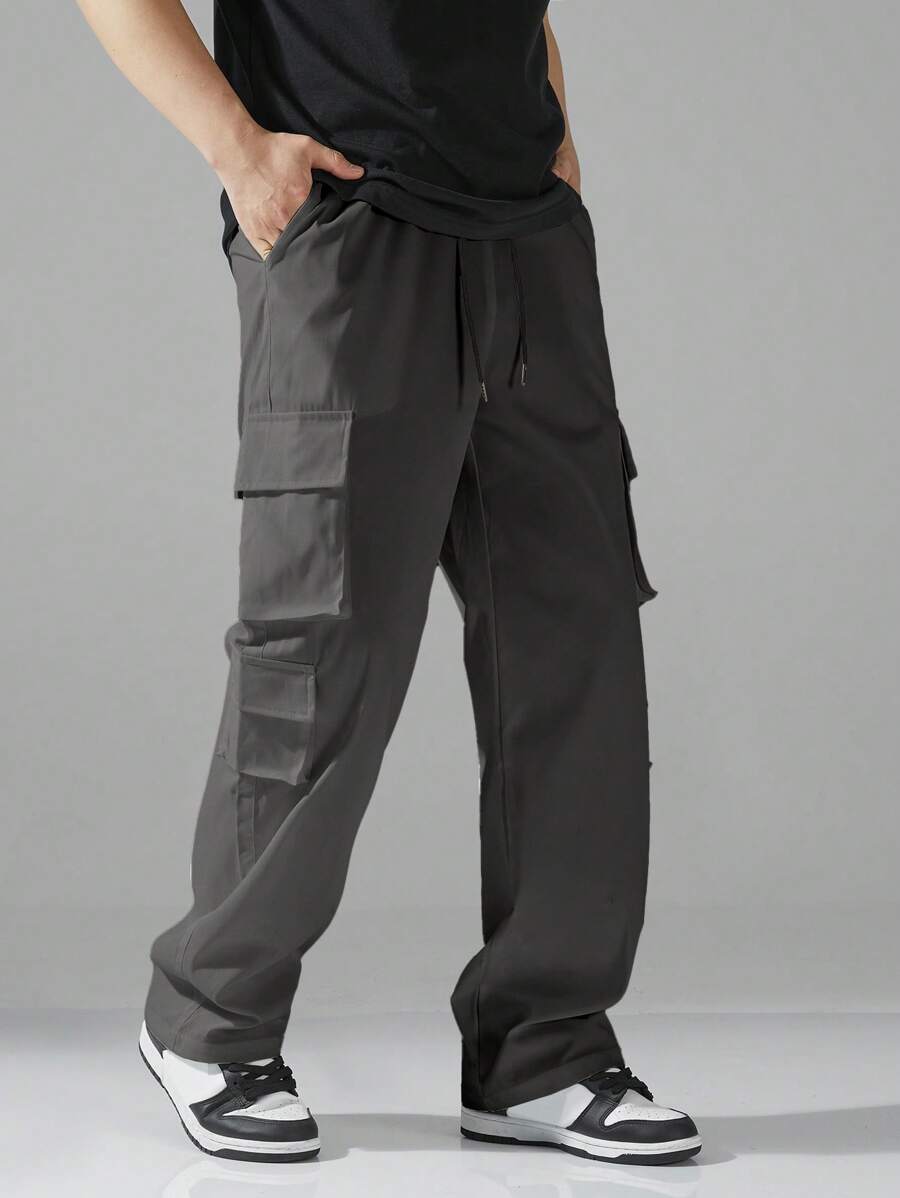Pantalon cargo utilitaire baggy streetwear avec cordon de serrage