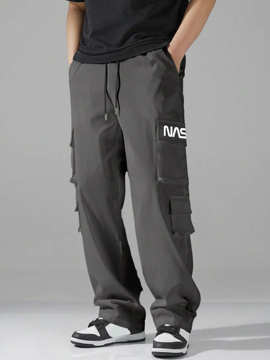 Pantalon cargo utilitaire baggy streetwear avec cordon de serrage