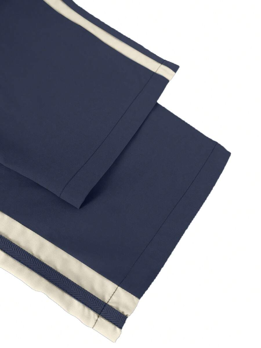 Pantalon d'été ample et respirant pour homme, coupe droite, avec bandes latérales
