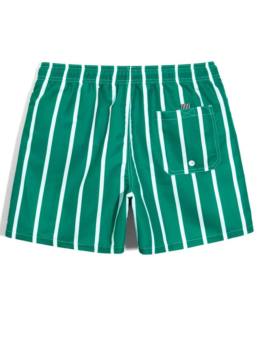 Short décontracté à rayures et taille élastique – Short à séchage rapide pour homme