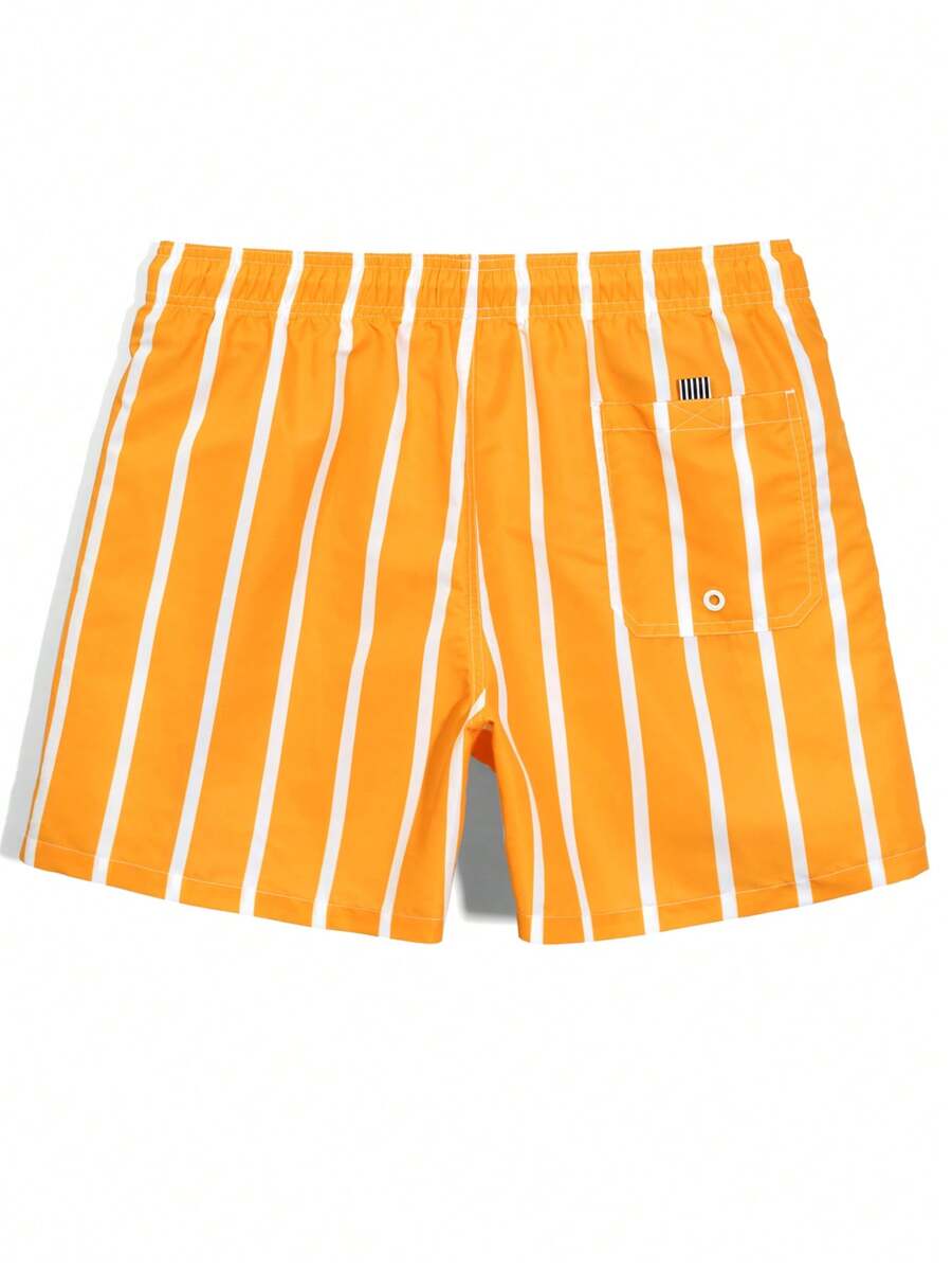 Short décontracté à rayures et taille élastique – Short à séchage rapide pour homme