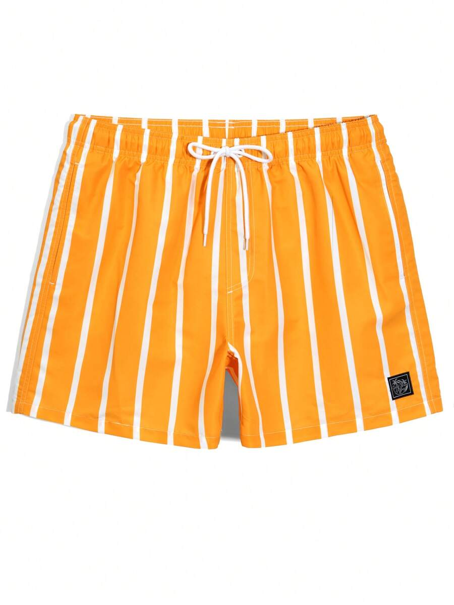 Short décontracté à rayures et taille élastique – Short à séchage rapide pour homme