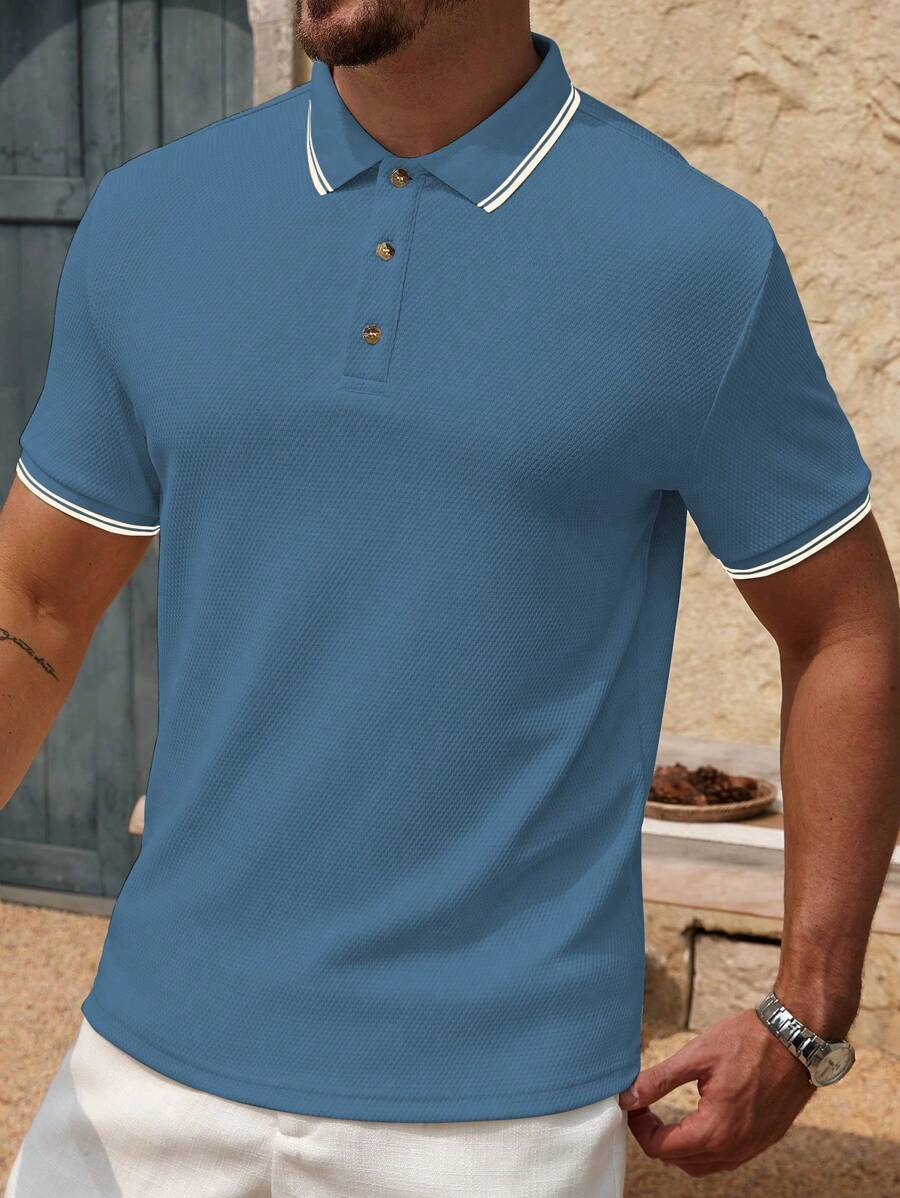 Polo uni à manches courtes - Mode décontractée pour homme en été