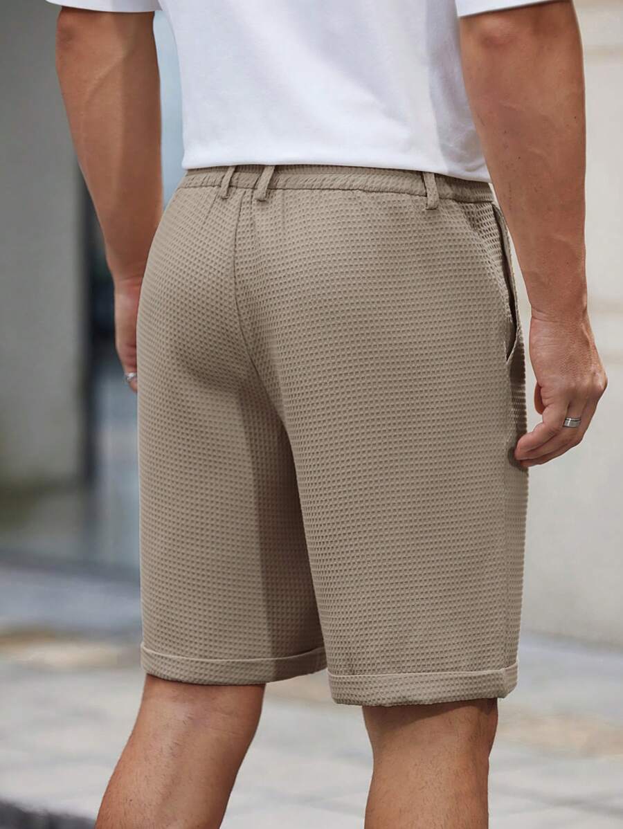 Bermuda droit tissé taille mi-haute – Short décontracté pour homme