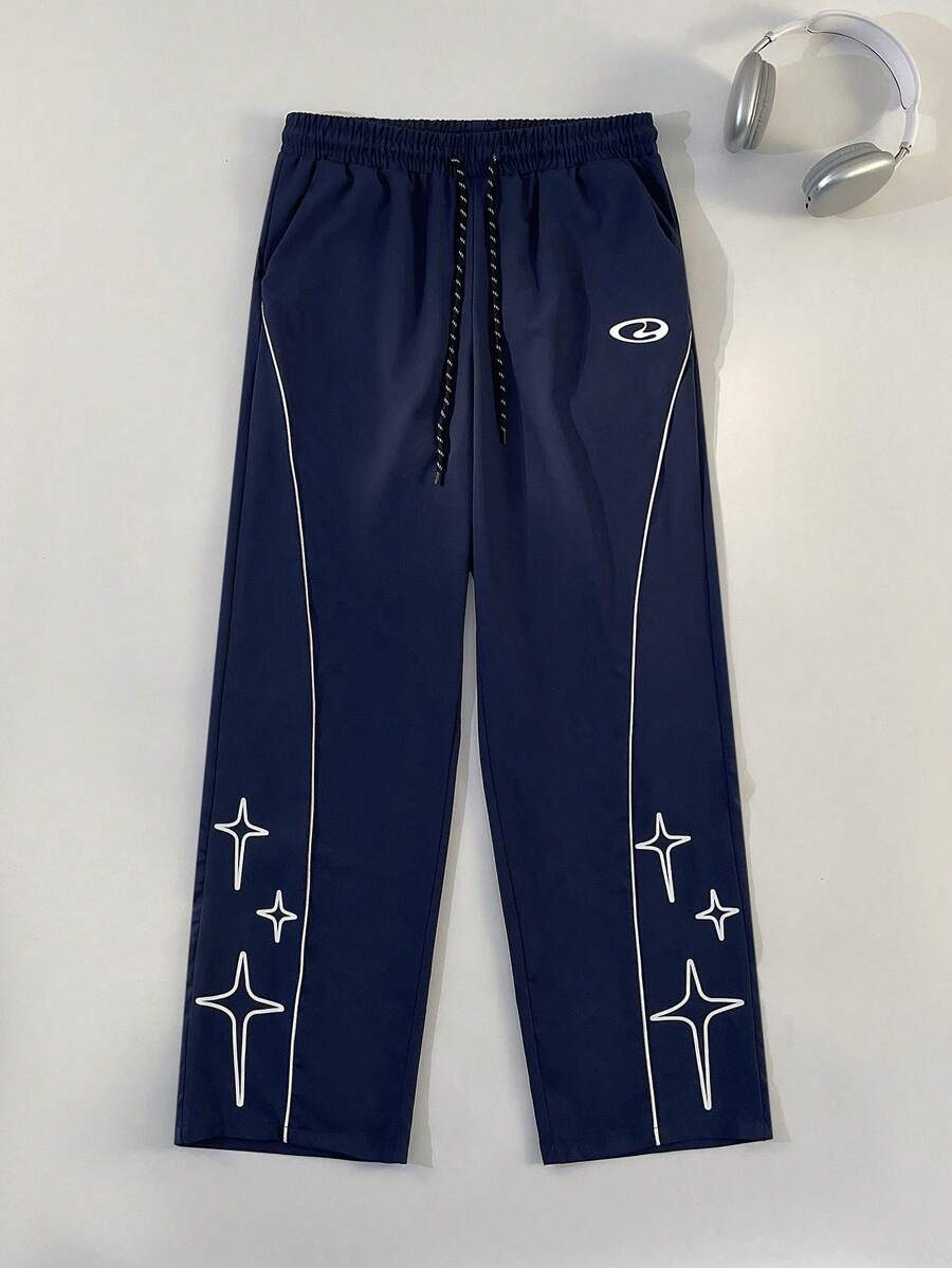 Pantalon de survêtement élégant avec patchs contrastés pour hommes