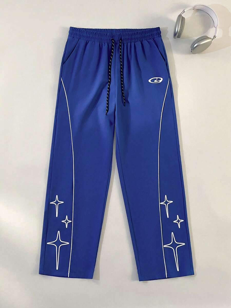 Pantalon de survêtement élégant avec patchs contrastés pour hommes