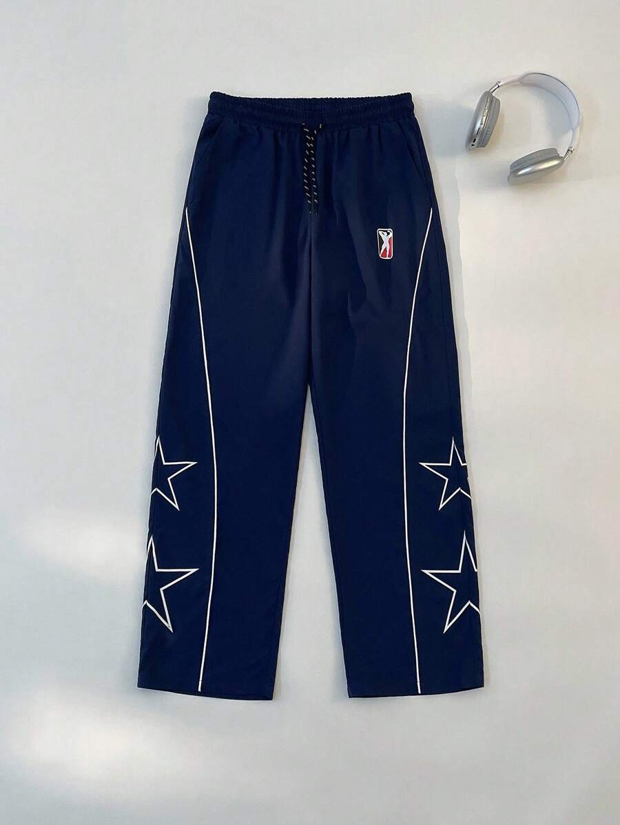 Pantalon de survêtement élégant avec patchs contrastés pour hommes
