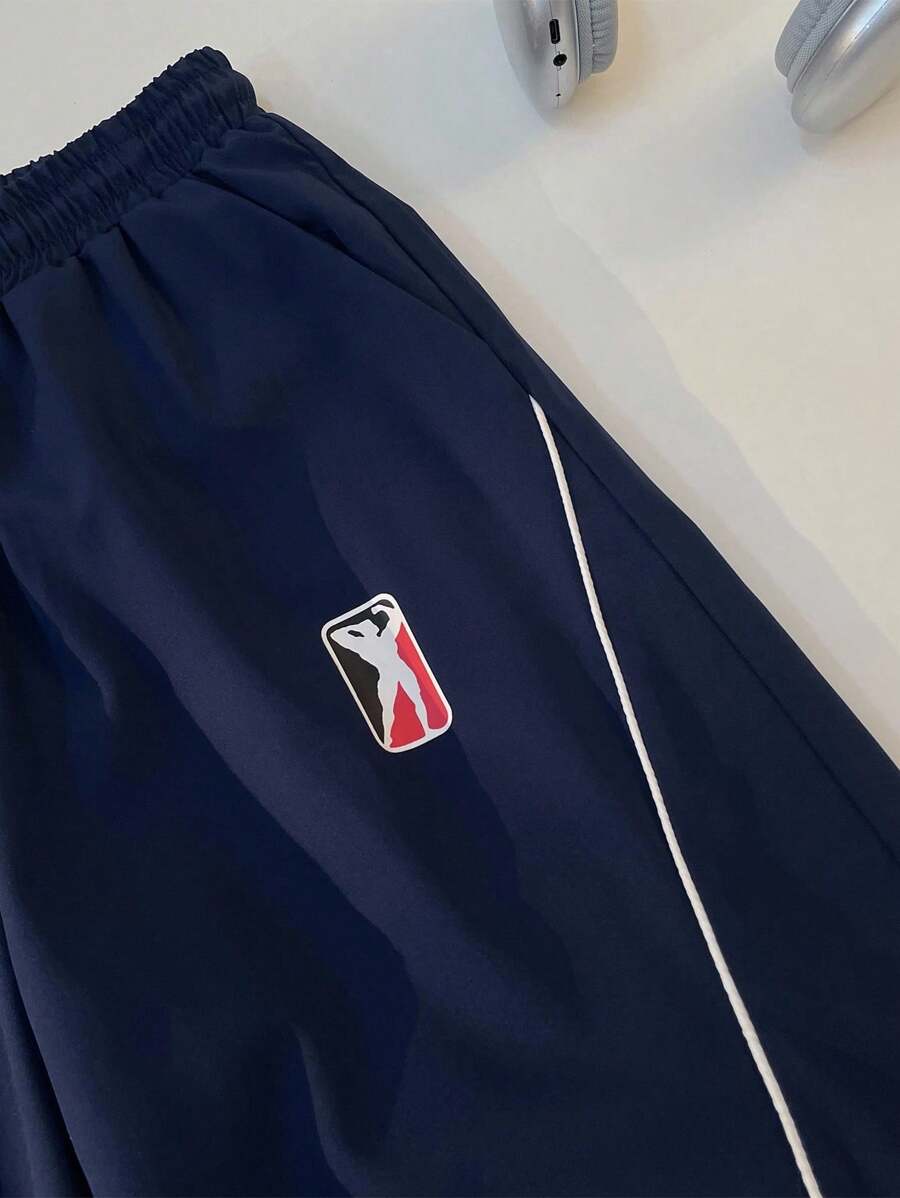 Pantalon de survêtement élégant avec patchs contrastés pour hommes