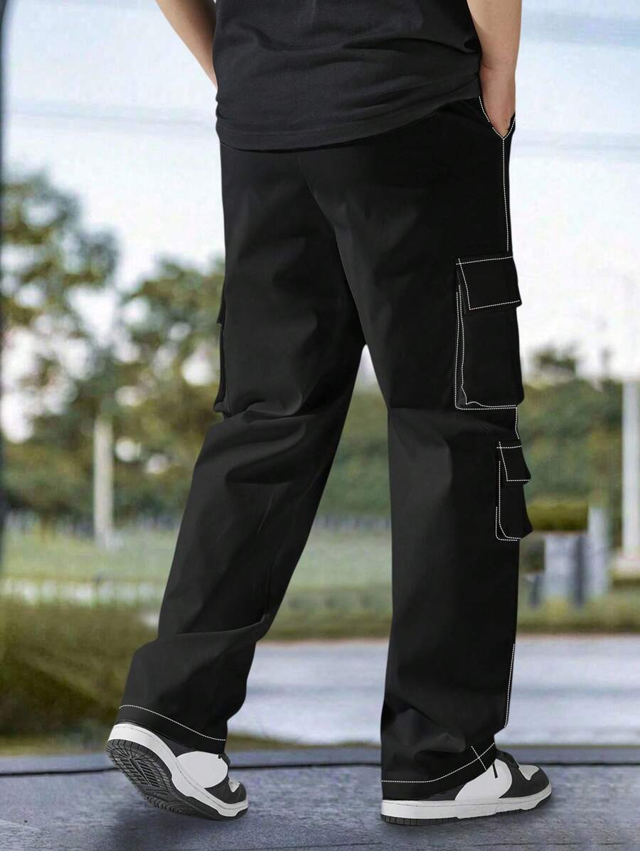 Pantalon cargo utilitaire baggy streetwear avec cordon de serrage