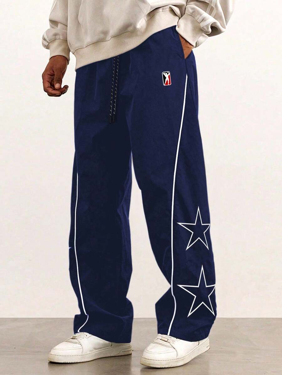Pantalon de survêtement élégant avec patchs contrastés pour hommes