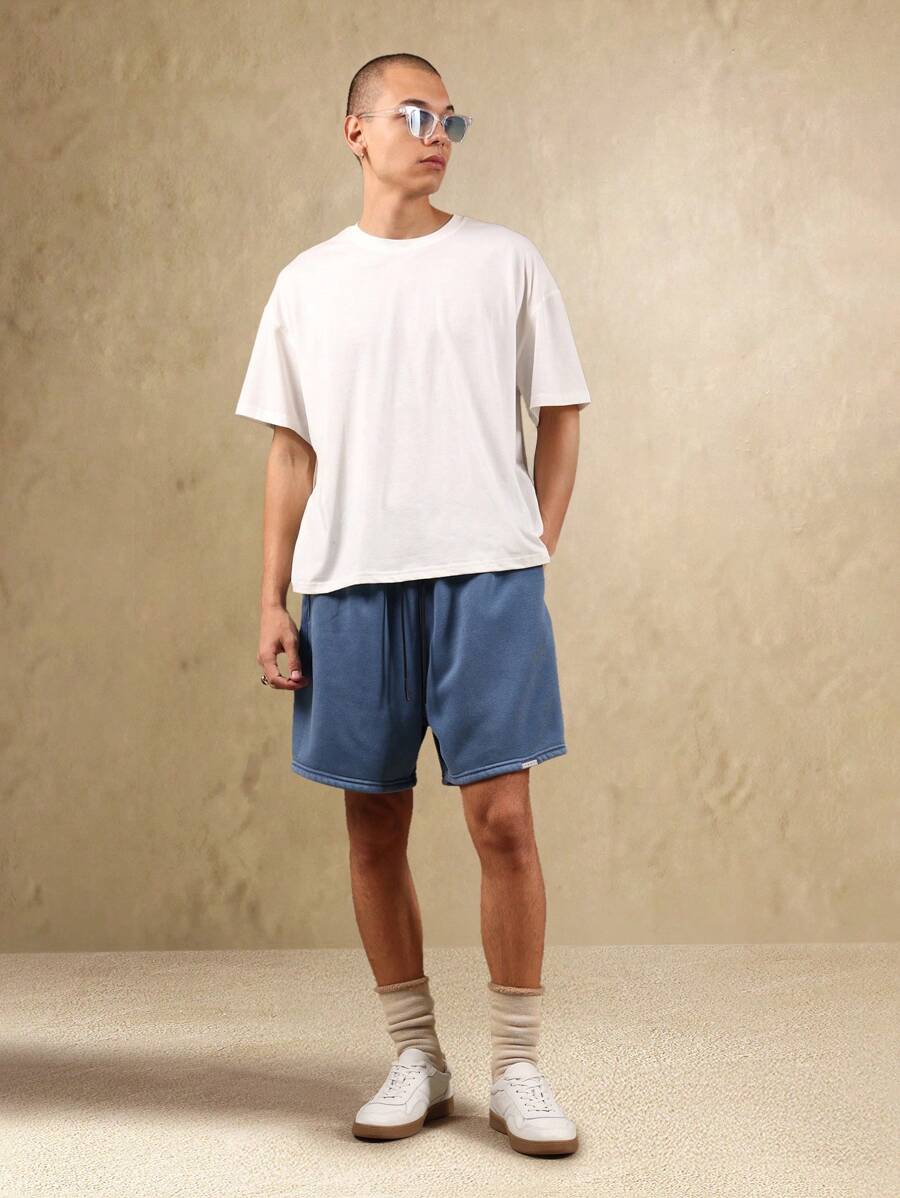 Bermuda athlétique taille haute à entrejambe bas – Style détente pour homme