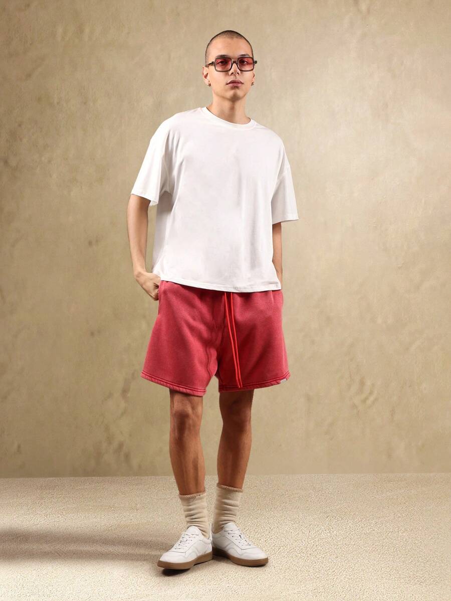 Bermuda athlétique taille haute à entrejambe bas – Style détente pour homme