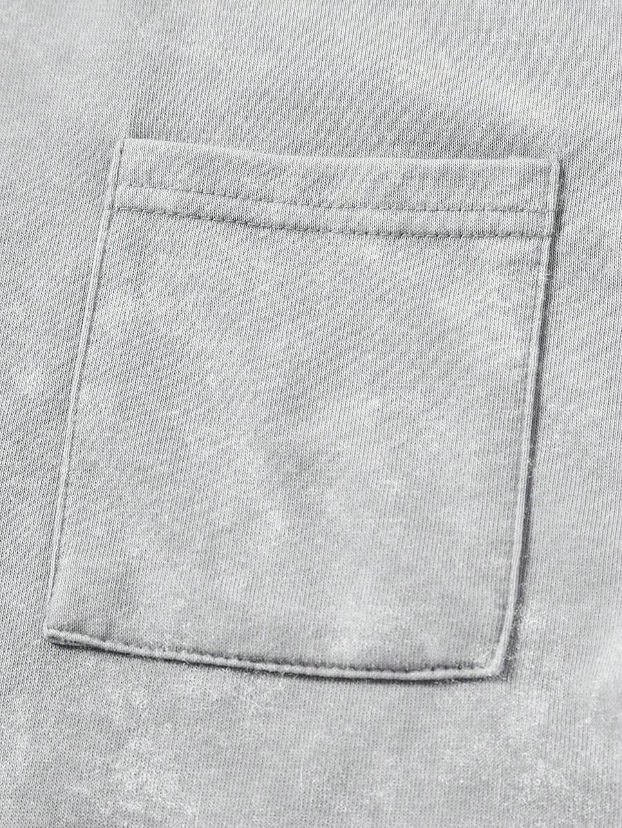 Chemise à col rond casual avec poche style streetwear tendance pour hommes