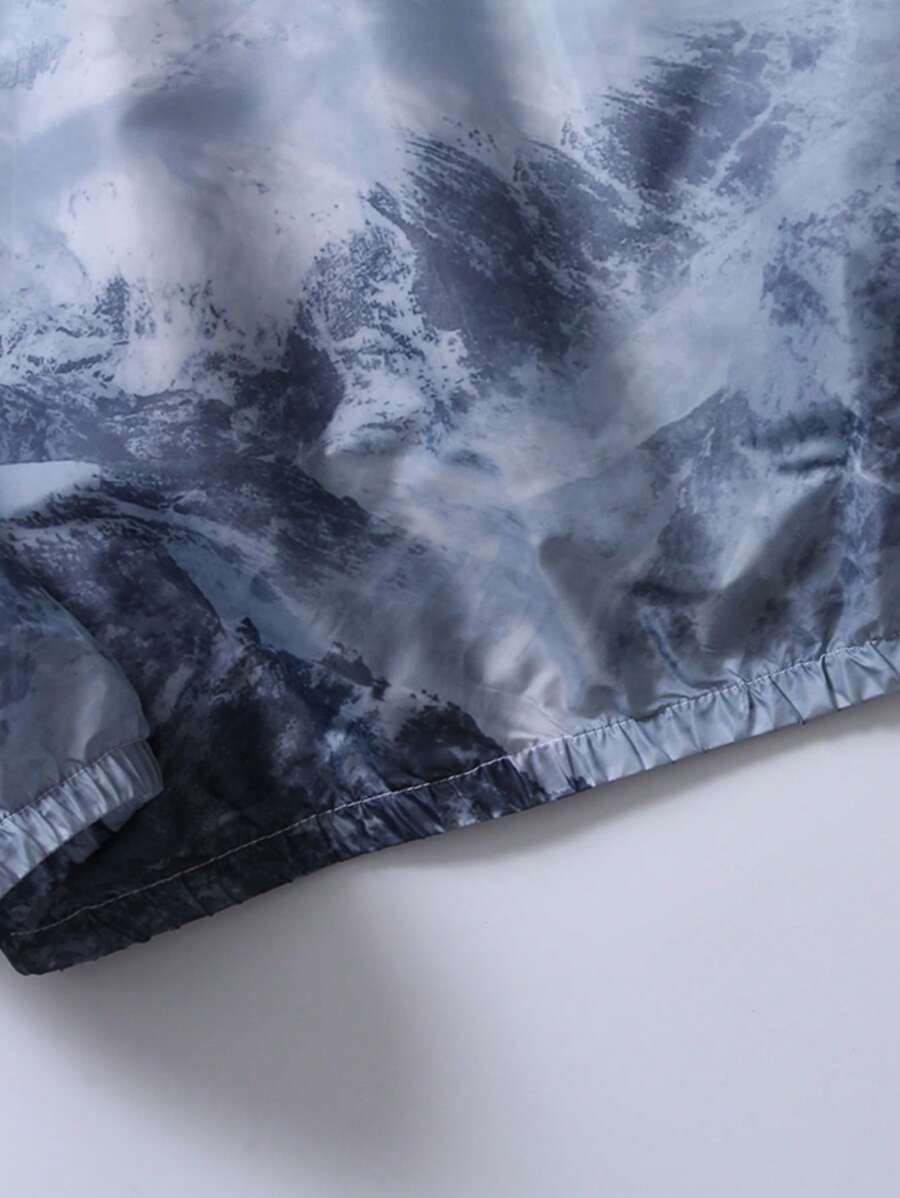Coupe-vent léger et brise-soleil avec motif paysage de montagne pour homme