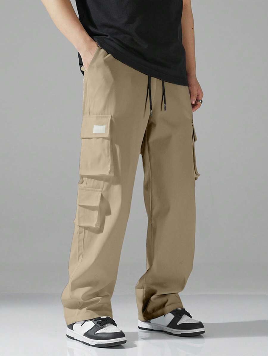 Pantalon cargo utilitaire baggy streetwear avec cordon de serrage