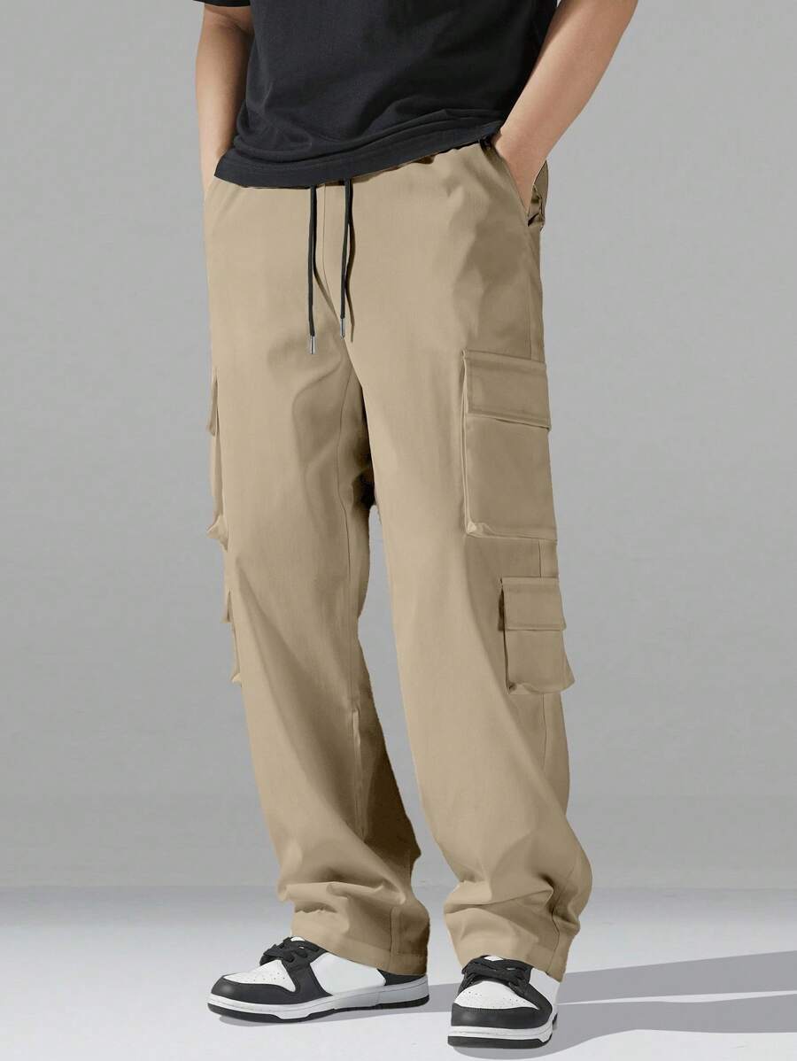 Pantalon cargo utilitaire baggy streetwear avec cordon de serrage