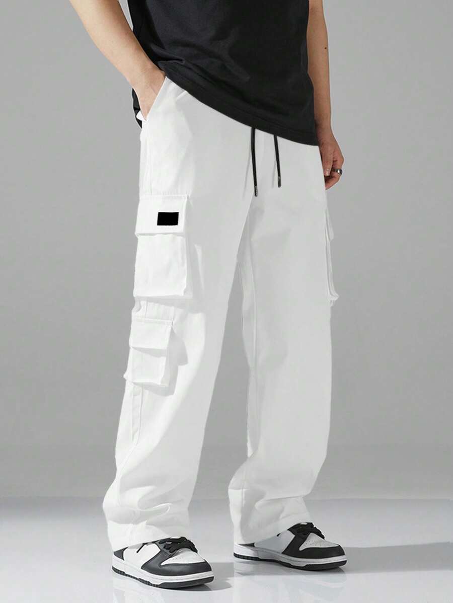 Pantalon cargo utilitaire baggy streetwear avec cordon de serrage