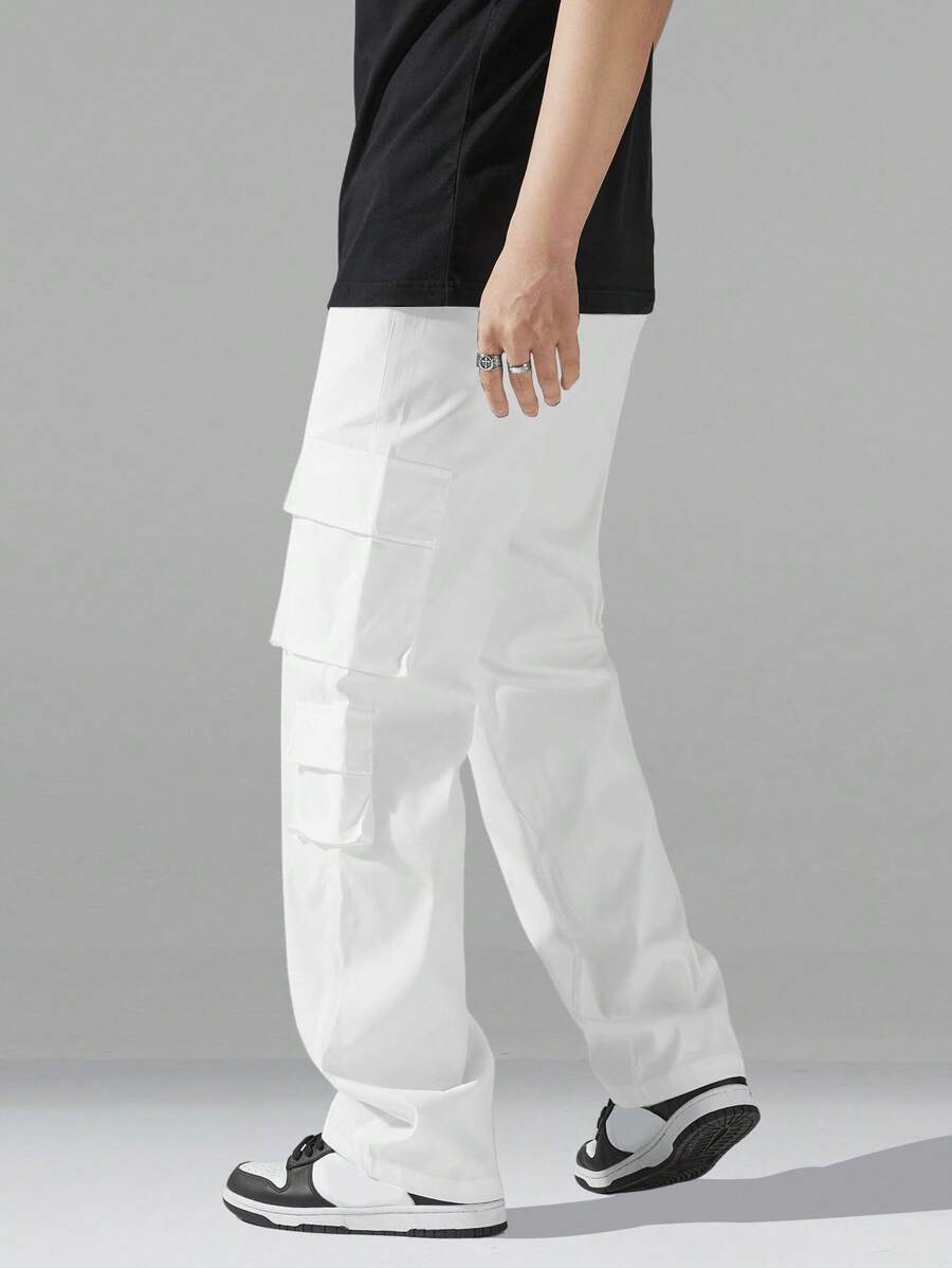 Pantalon cargo utilitaire baggy streetwear avec cordon de serrage