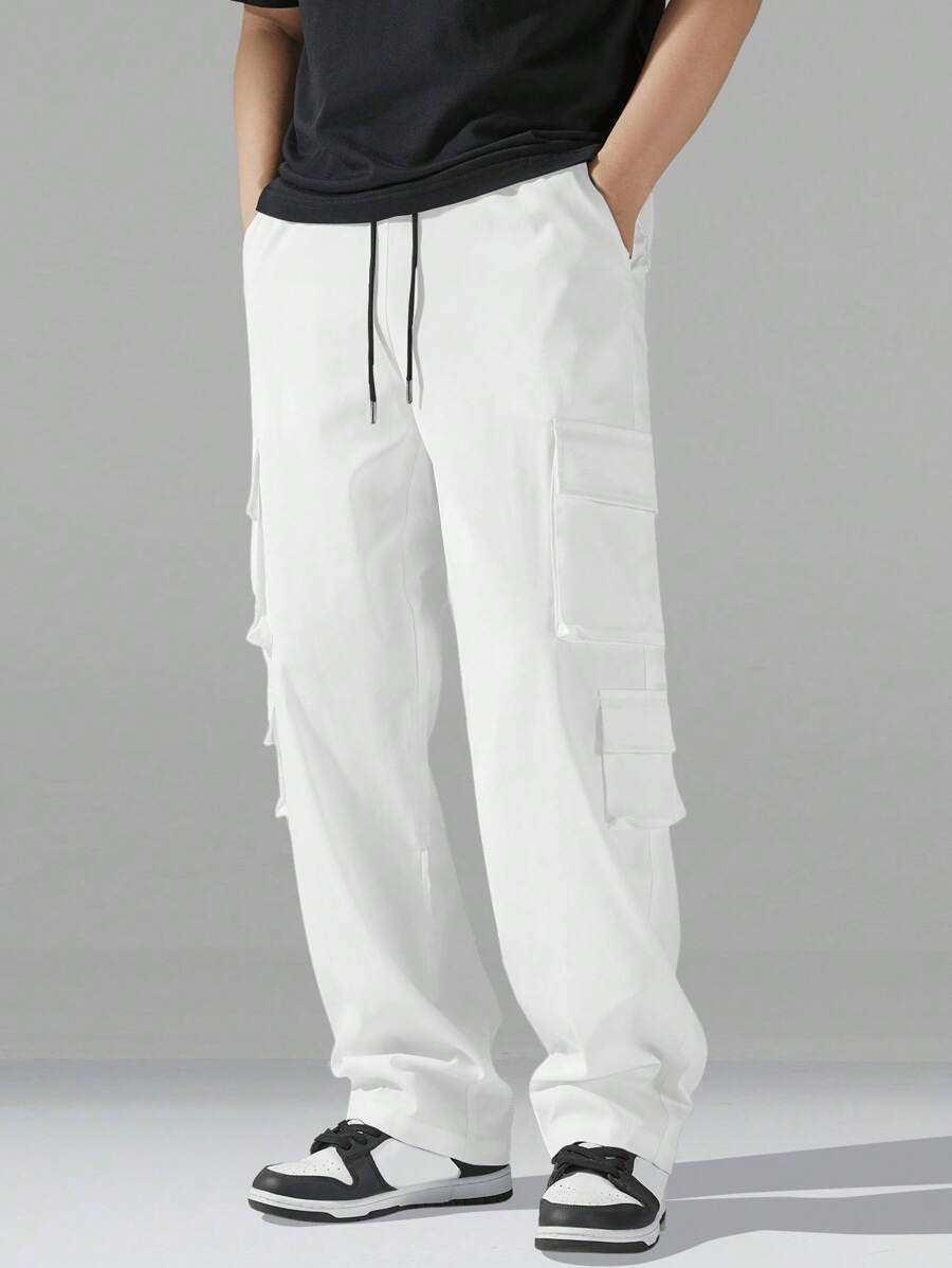 Pantalon cargo utilitaire baggy streetwear avec cordon de serrage
