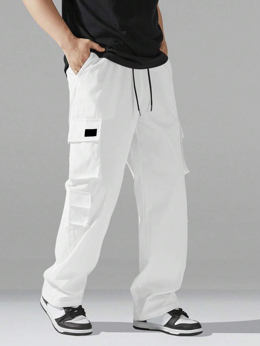 Pantalon cargo utilitaire baggy streetwear avec cordon de serrage