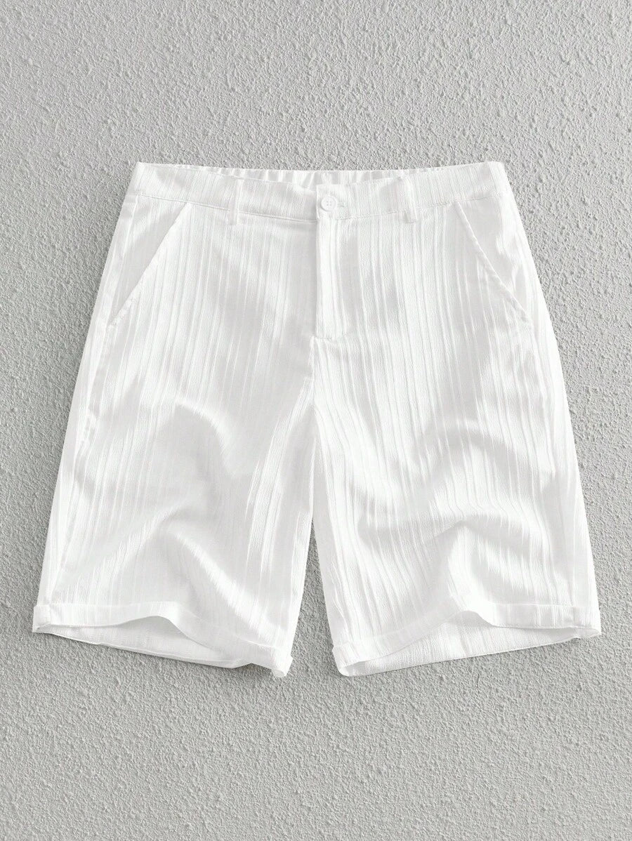 Bermuda droit tissé taille mi-haute – Short décontracté pour homme