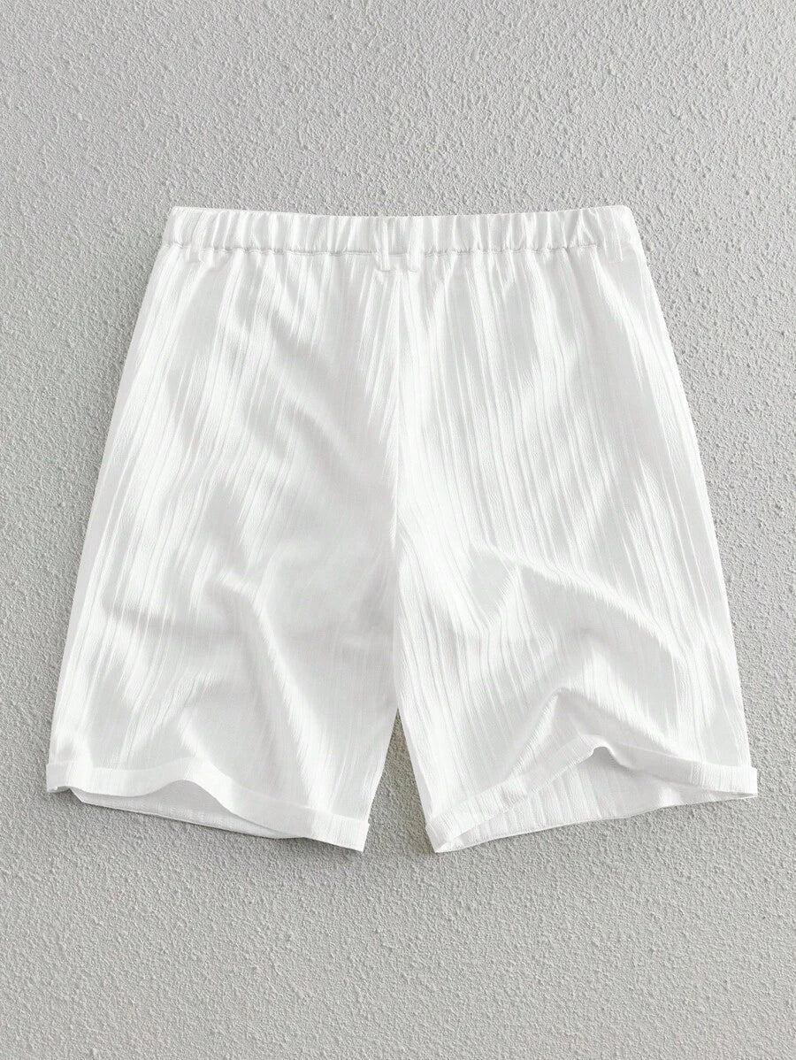 Bermuda droit tissé taille mi-haute – Short décontracté pour homme