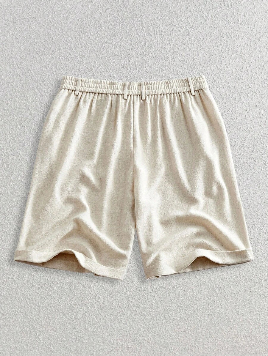 Bermuda droit tissé taille mi-haute – Short décontracté pour homme