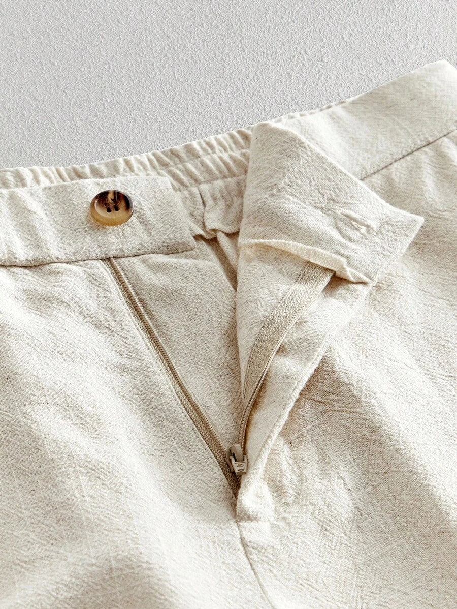 Bermuda droit tissé taille mi-haute – Short décontracté pour homme