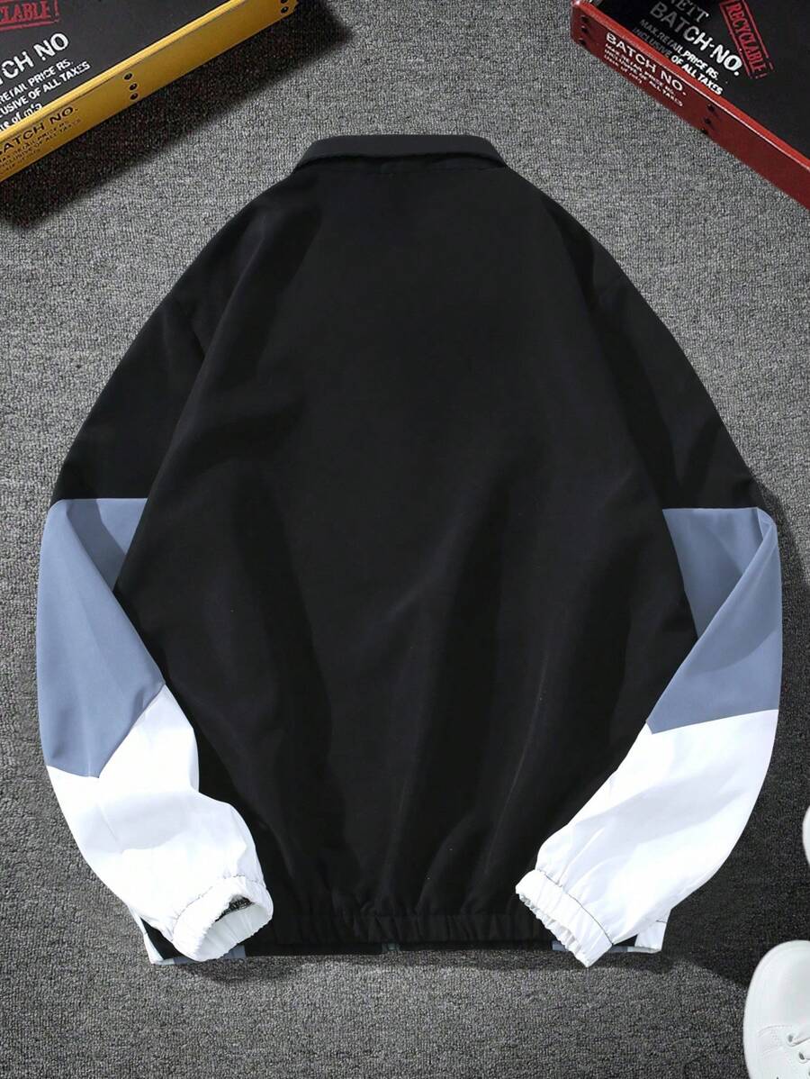 Veste coupe-vent légère avec fermeture éclair sur le devant pour homme