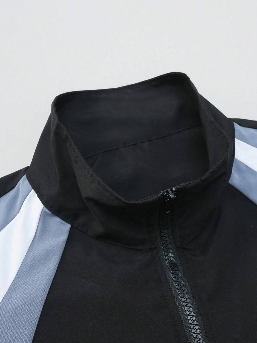 Veste coupe-vent légère avec fermeture éclair sur le devant pour homme