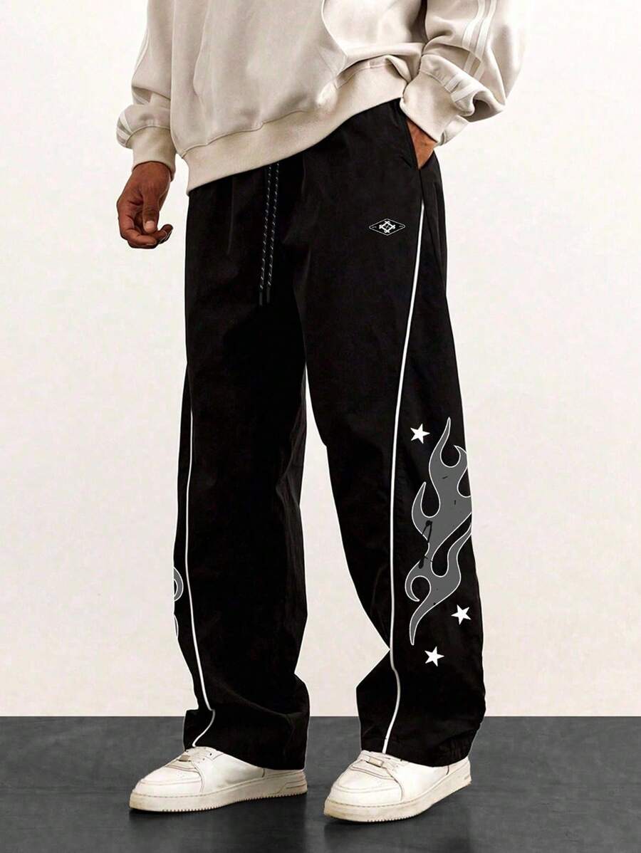 Pantalon de survêtement élégant avec patchs contrastés pour hommes