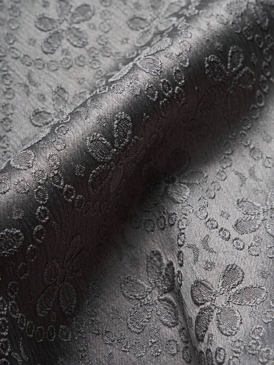 Chemise jacquard brodée à motifs botaniques – Haut floral de luxe pour homme