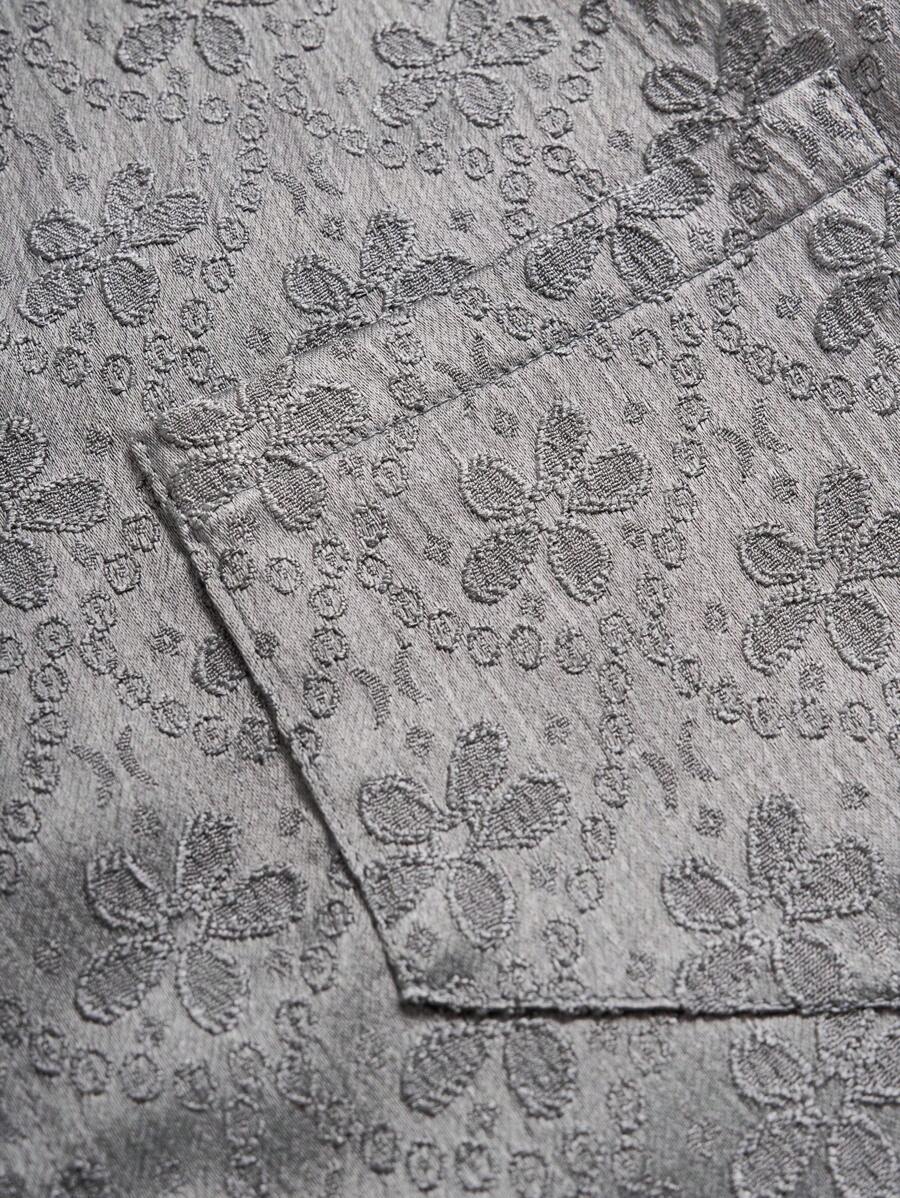 Chemise jacquard brodée à motifs botaniques – Haut floral de luxe pour homme