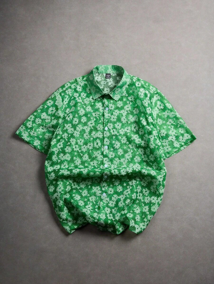 Chemise Jacquard à bulles pour homme - Style festival décontracté