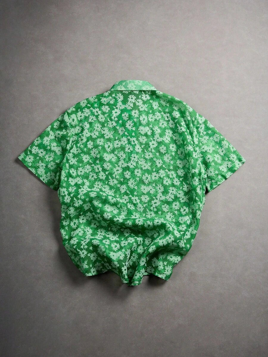 Chemise Jacquard à bulles pour homme - Style festival décontracté