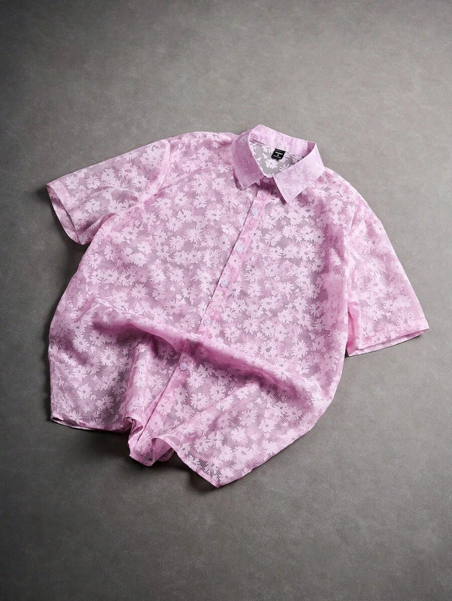 Chemise Jacquard à bulles pour homme - Style festival décontracté